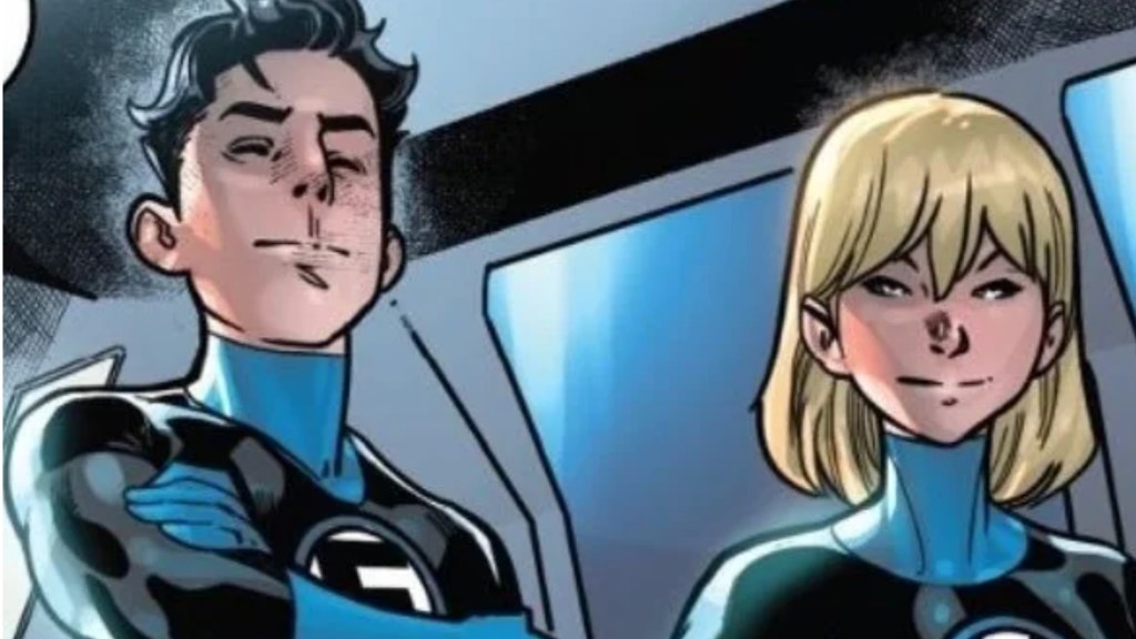 Franklin and Valeria Richards standing next to each other