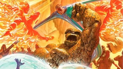 The Fantastic Four in battle