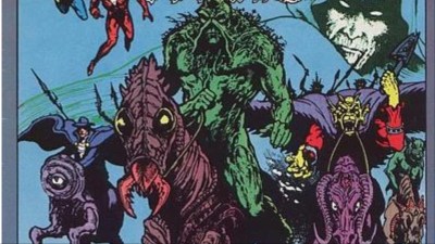 Swamp Thing, Phantom Stranger, Demon, and teh Spectre riding into battle