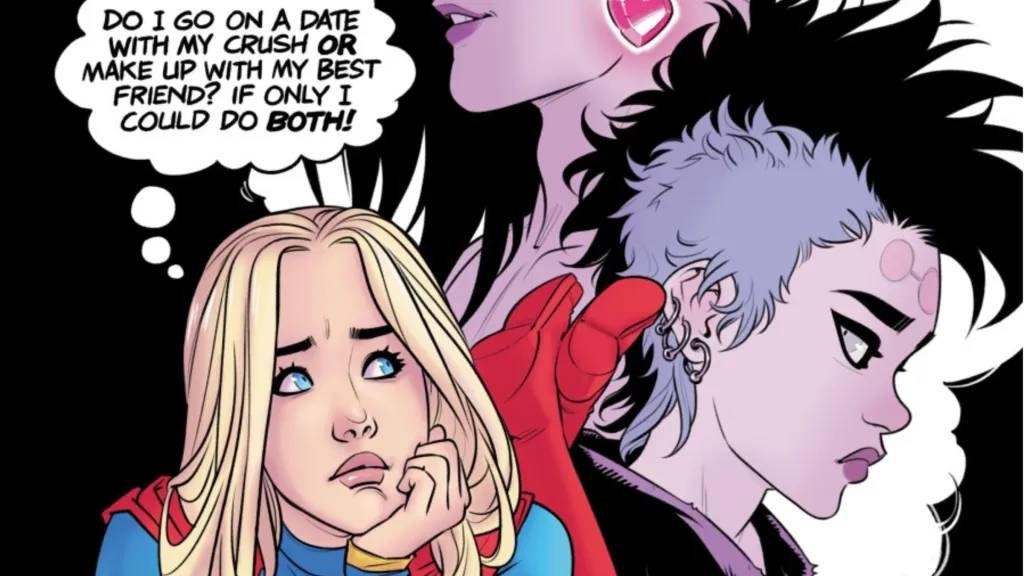 Supergirl thinking about her best friend and her crush