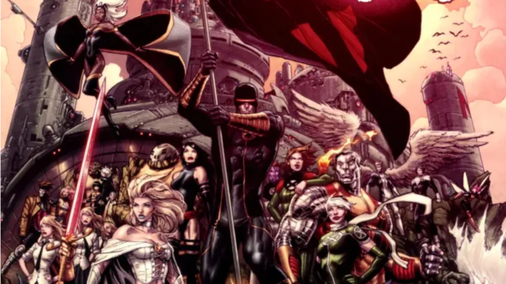 Cyclops and the X-Men on the shores of Utopia 