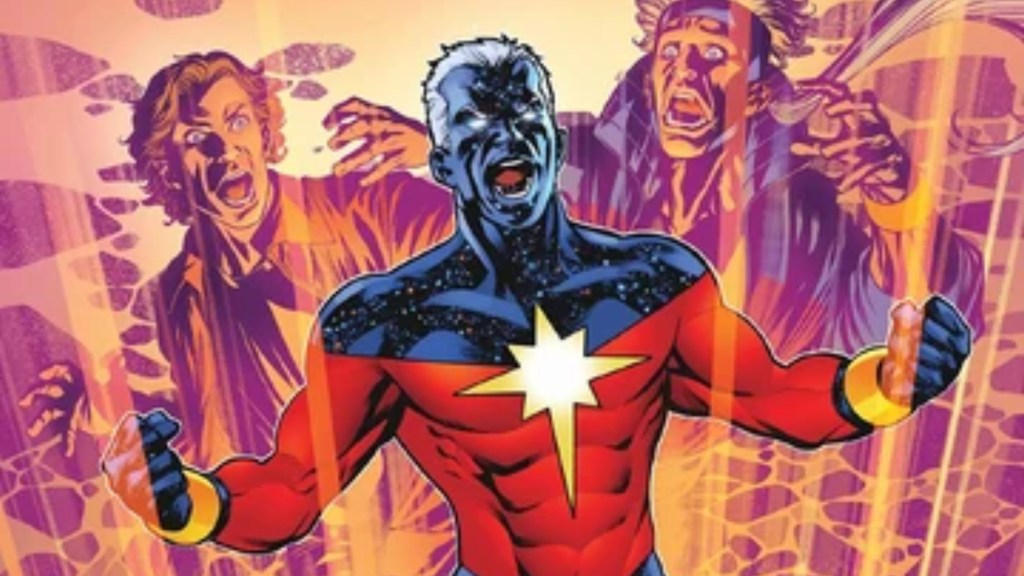 Genis-Vel with Rick Jones and his Kree self behind him