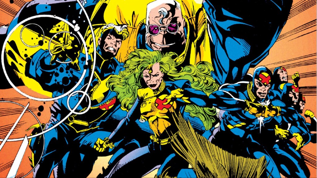 Havok, Polaris, Strong Guy, and Multiple Man going into battle