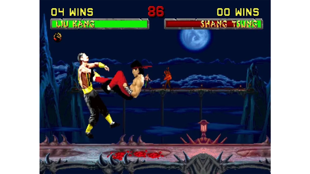 A screenshot from Mortal Kombat 2 on the Sega Genesis.