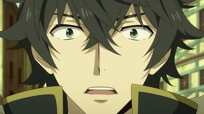 Naofumi looking surprised in The Rising of the Shield Hero anime