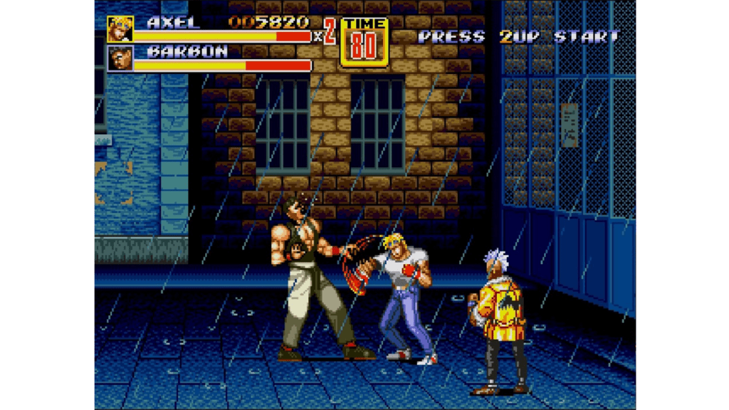 A screenshot from Streets of Rage 2 on the Sega Genesis.