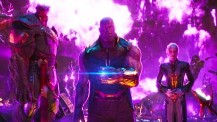 Thanos with his children in Avengers Infinity War