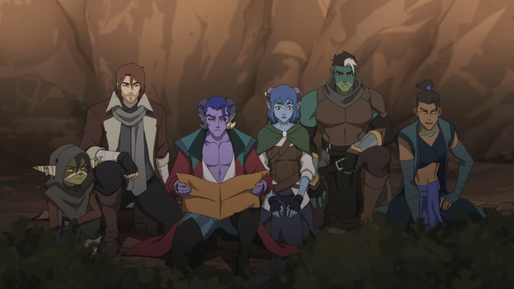 The Mighty Nein main characters looking at a map