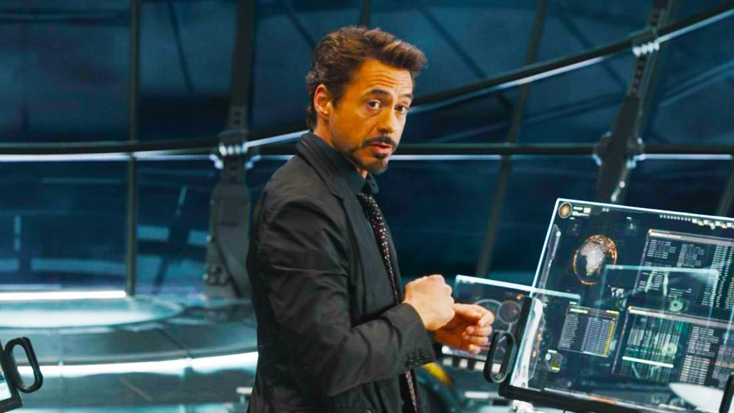Tony Stark on SHIELD's helicarrier in The Avengers