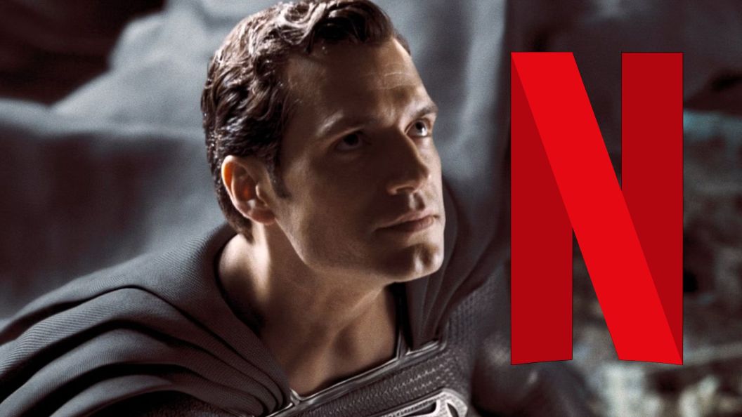 Black Suit Superman with the Netflix logo.