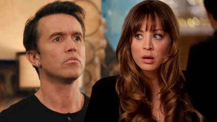 Split image of Rob Mac in Mythic Quest and Kaley Cuoco in Based on a True Story