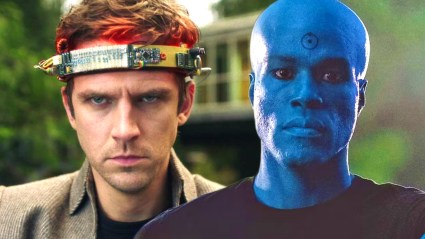 Split image with stills from Legion and Watchmen TV shows