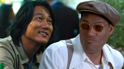Split image of Sung Kang as Han and Laurence Fishburne as Bumpy Johnson