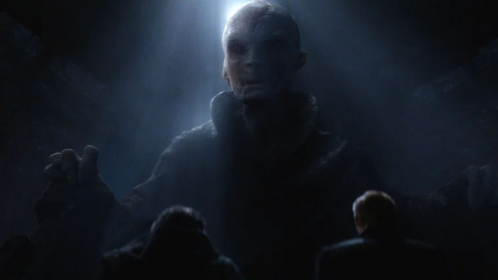 Snoke hologram in The Force Awakens.