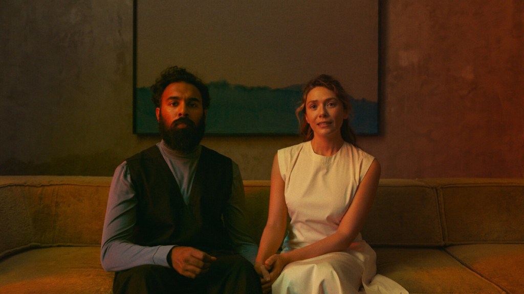 Himesh Patel and Elizabeth Olsen in The Assessment (2025)
