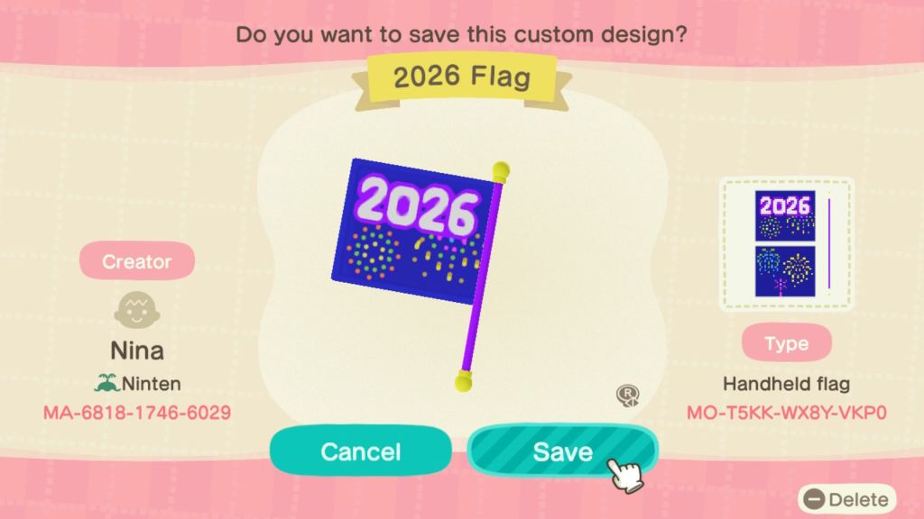 Animal Crossing New Horizons Free 2026 Flag Design