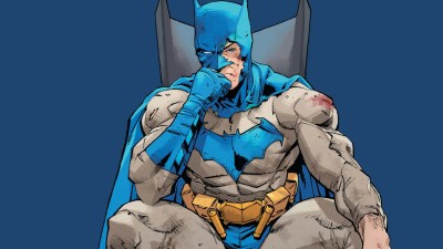 Batman Sitting Down Looking Rough