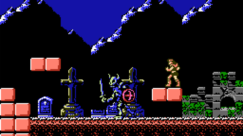 A screenshot from Castlevania III: Draculaโs Curse on the NES.