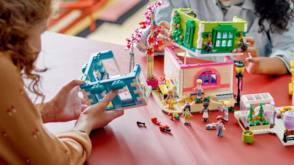 Children playing together with LEGOs