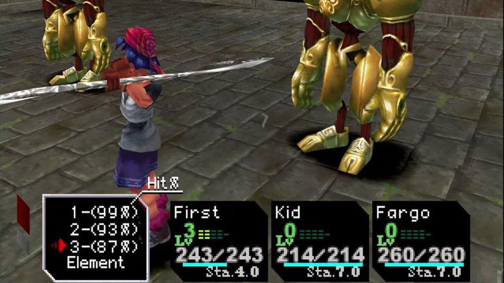 A s screenshot from Chrono Cross on the PS1.