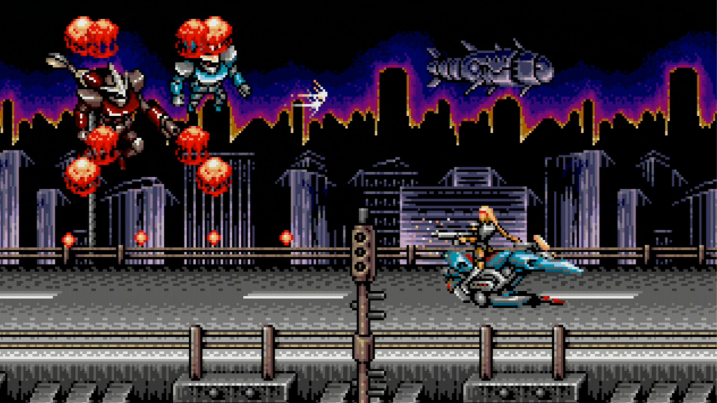 A screenshot from Contra: Hard Corps on the Sega Genesis.