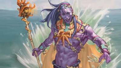 D&D Triton character with water powers