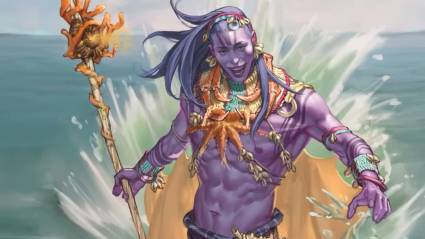D&D Triton character with water powers
