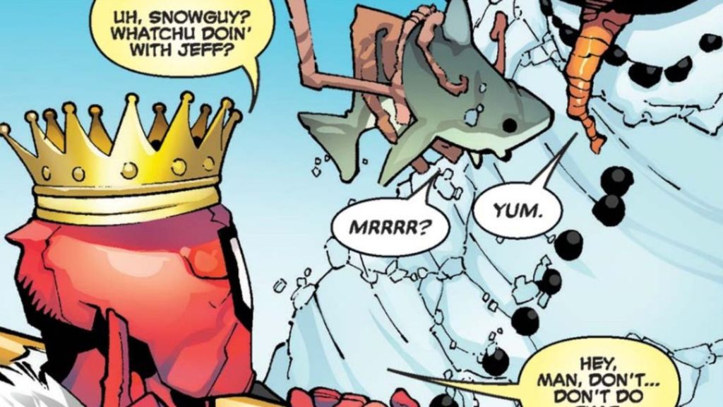 Deadpool with Jeff the Land Shark