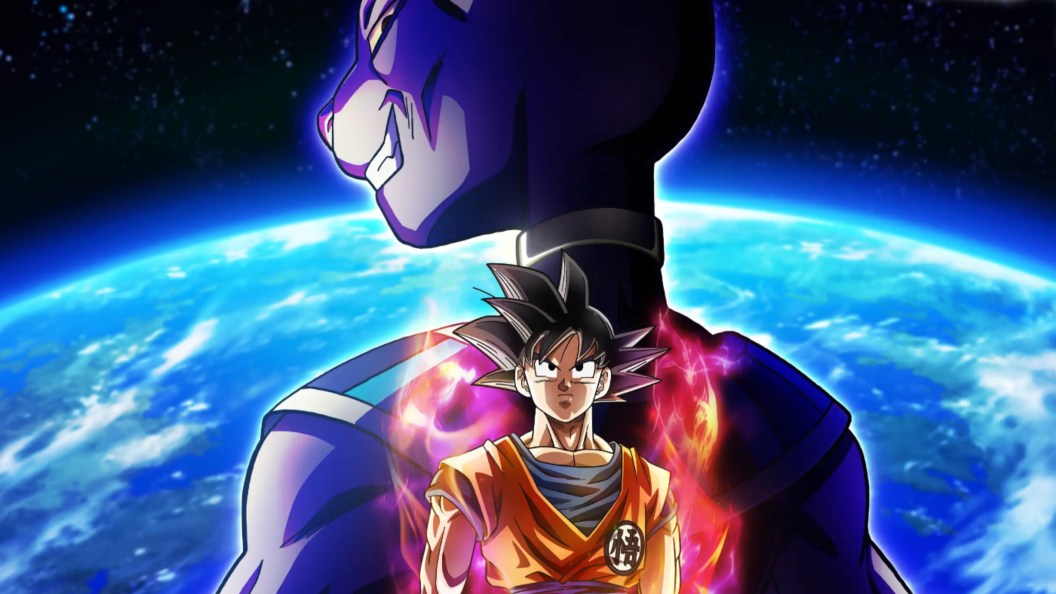 Promotional image from Dragon Ball Super featuring Beerus in action