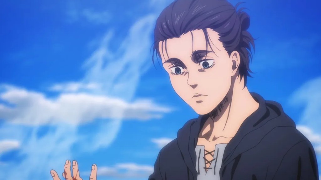 Eren staring at his hand in Attack on Titan Season 4 finale