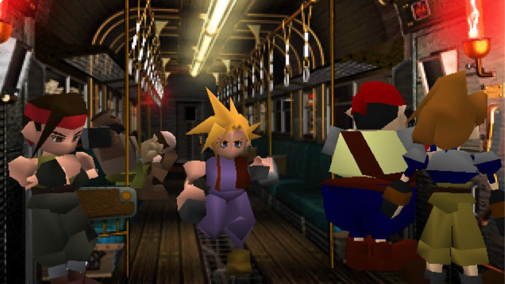 A screenshot from Final Fantasy VII on the PS1.