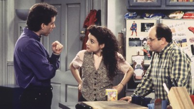 Jerry Elaine and George in Seinfeld apartment