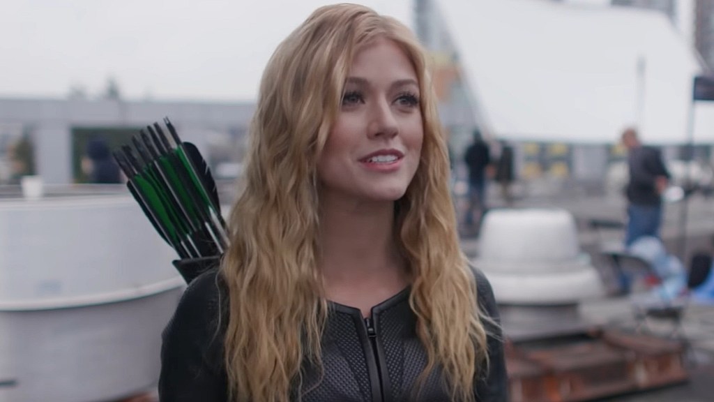 Katherine McNamara smiling in Arrow
