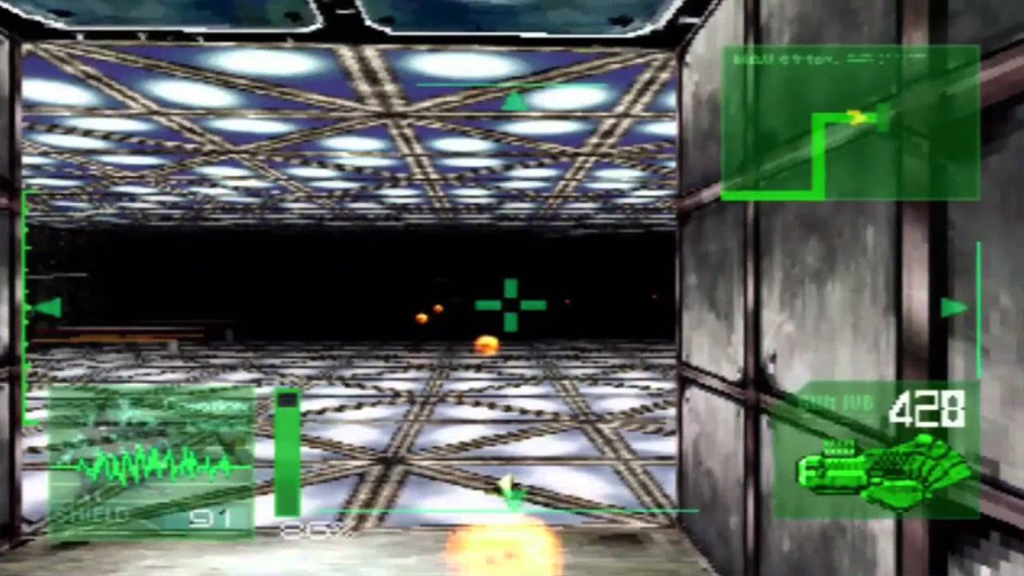 A screenshot from Kileak: The DNA Imperative on the PlaySTation.