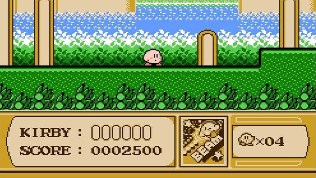 A screenshot from Kirby's Adventure on the NES.