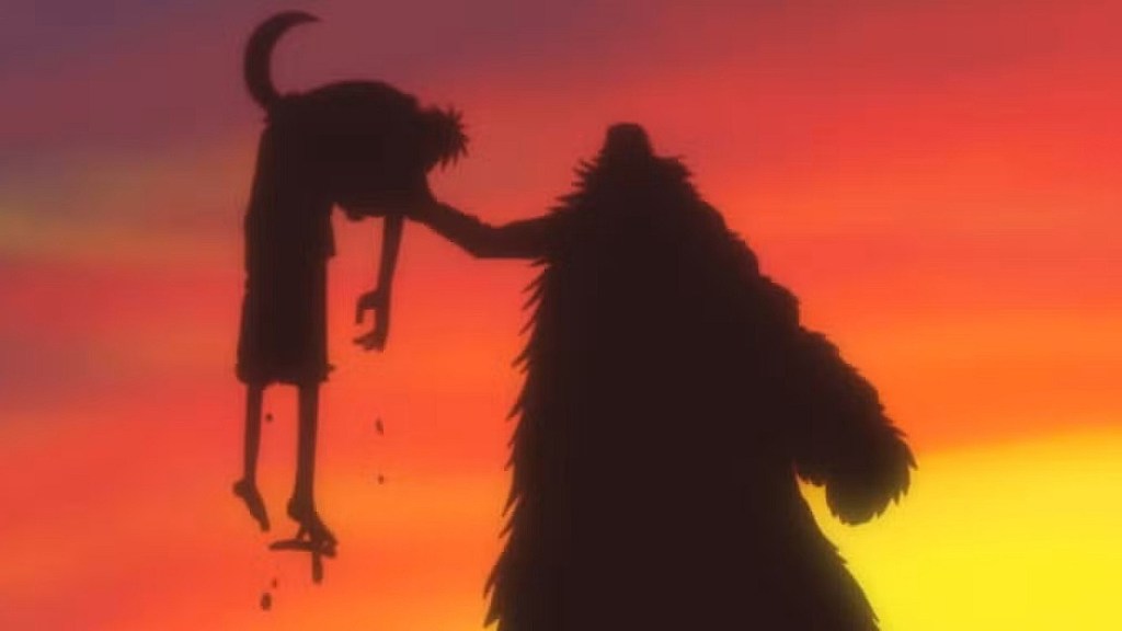 Crocodile impaling Luffy in One Piece