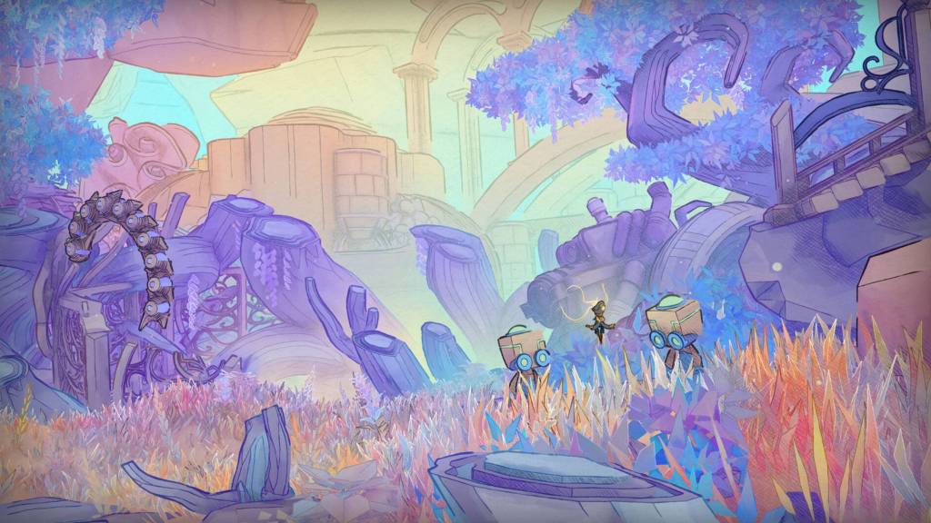 MIO: Memories in Orbit cover art of characters and world