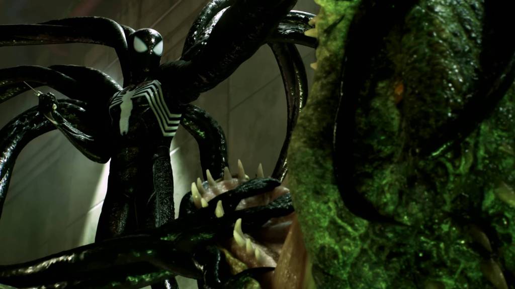 Marvel's Spider-Man 2 symbiote suit Spider-Man giving antidote to Lizard