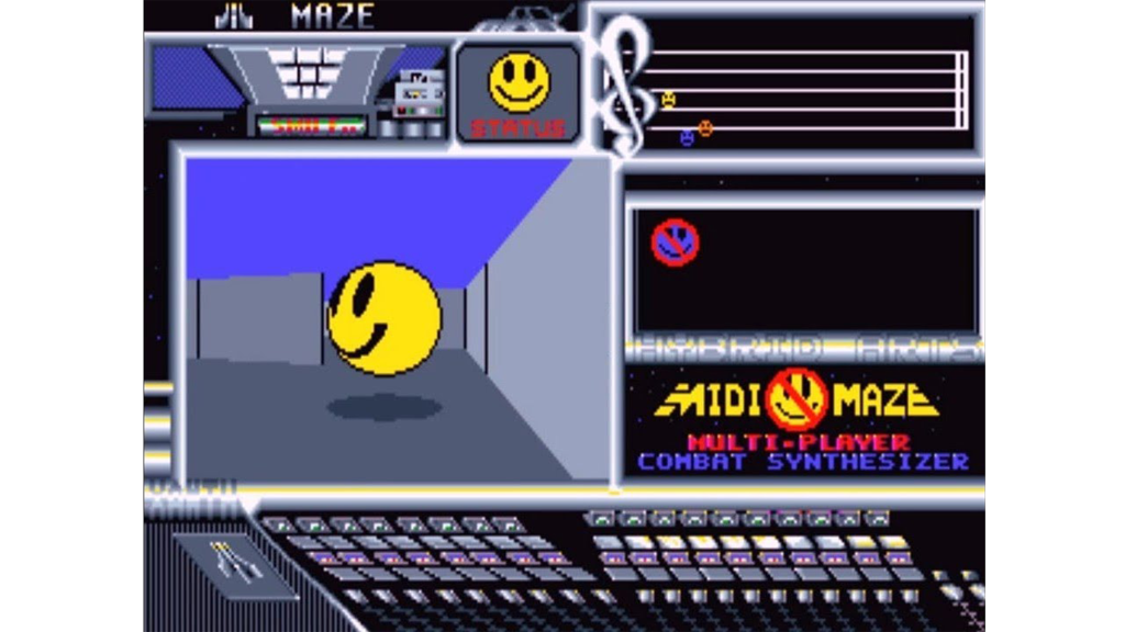 A screenshot from Midi Maze (1987)