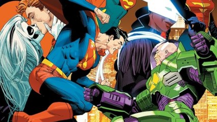 Superman and Lex Luthor battling it out