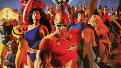 The Squadron Supreme and their enemies drawn by Alex Ross