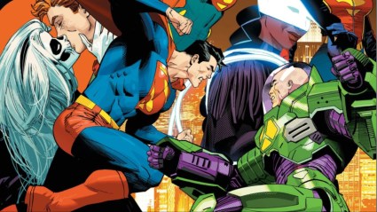 Superman and Lex Luthor fighting it out
