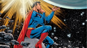 Superman contemplating the weight of the world