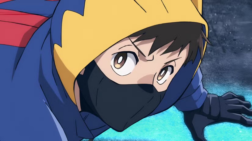 Koichi using his Slide and Glide Quirk in My Hero Academia: Vigilantes