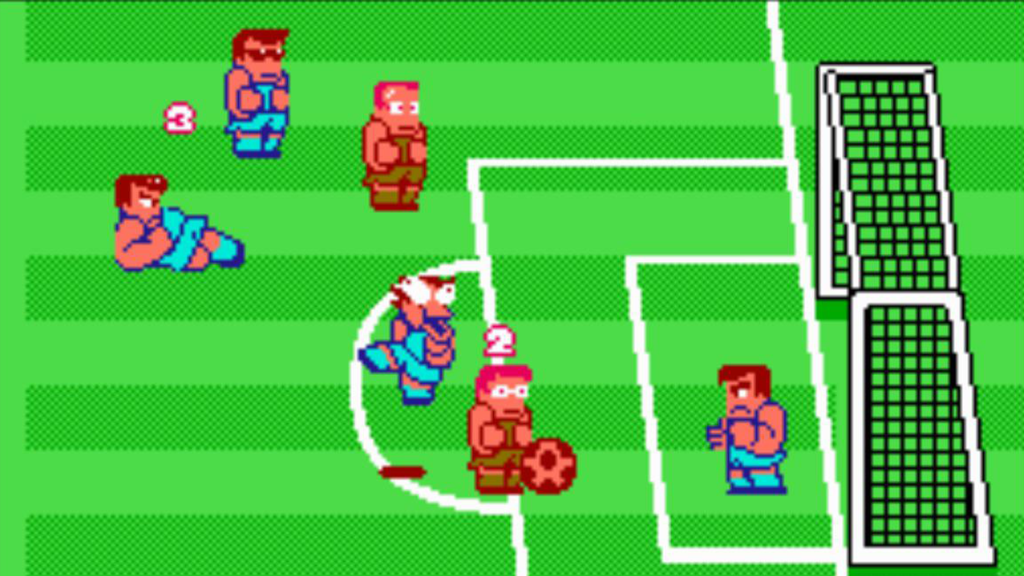 A screenshot from Nintendo World Cup on the NES.