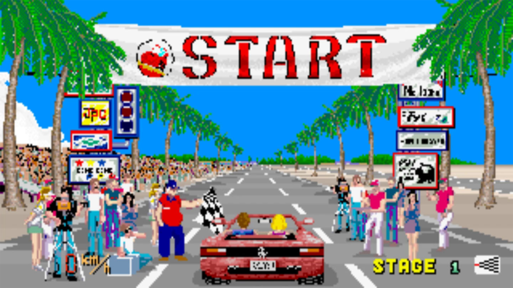 A screenshot showing the start of a race in Out Run.