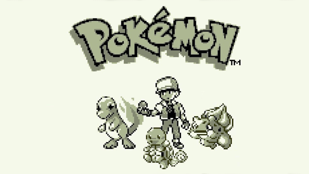The intro screen for Pokémon Red and Blue.