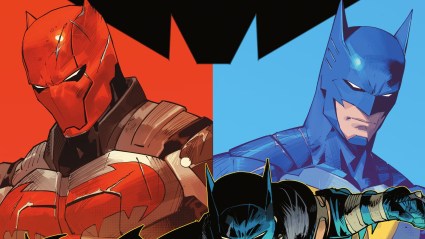 Red Hood and Tim Drake as Batman