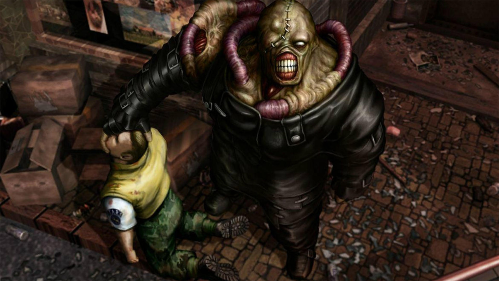 A screenshot from Resident Evil 3: Nemesis on the PS1.