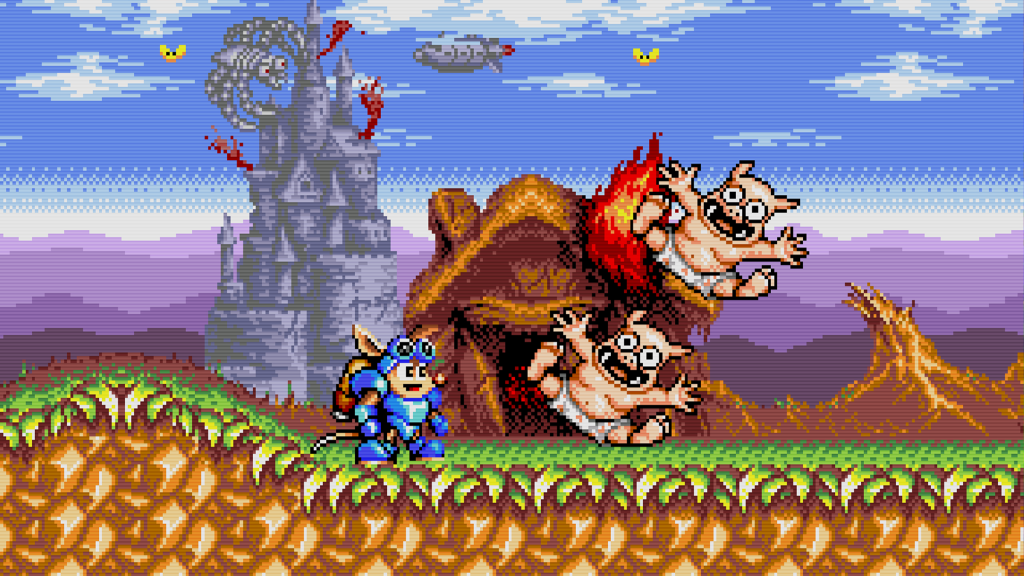 A screenshot from Rocket Knight Adventures on the Sega Genesis.
